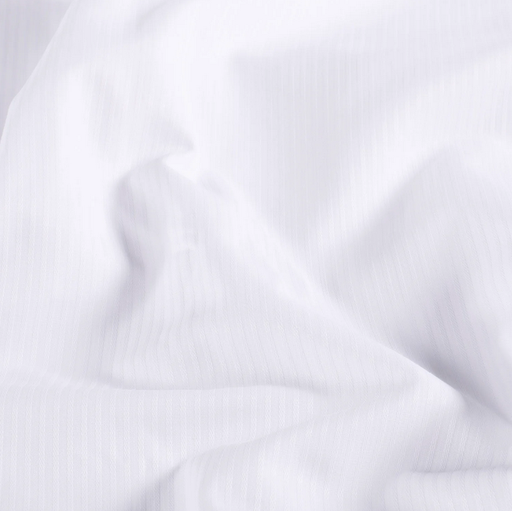 [NO-25224-050] Polye./Katoen Strepen Ton sur Ton White