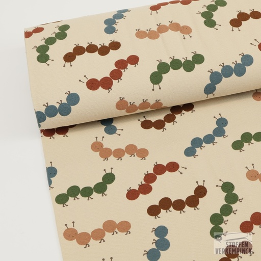 [NO-25523-052] Terry Crêpe Caterpillars - Beige