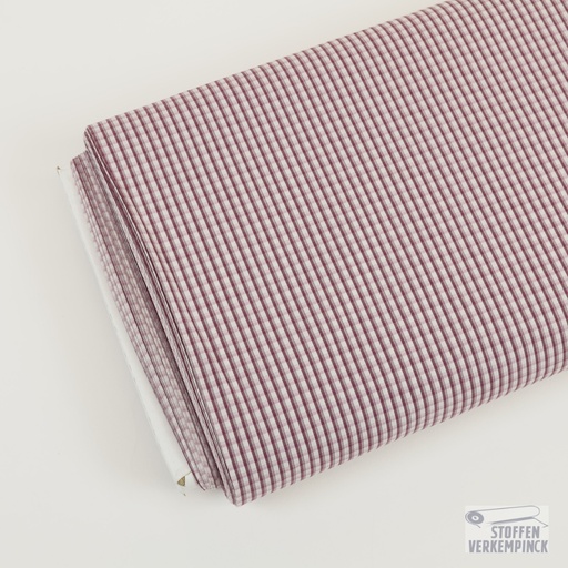 [ZA-155001-325] Stretch Popeline Small Karo Dark Violet