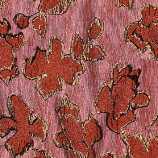 [VE-04529-001] Jacquard Lamée Flowers Pink