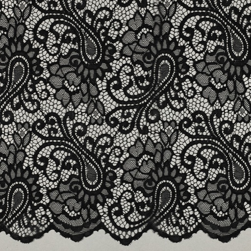 [VE-01612-001] Lace two-side Scallop Black