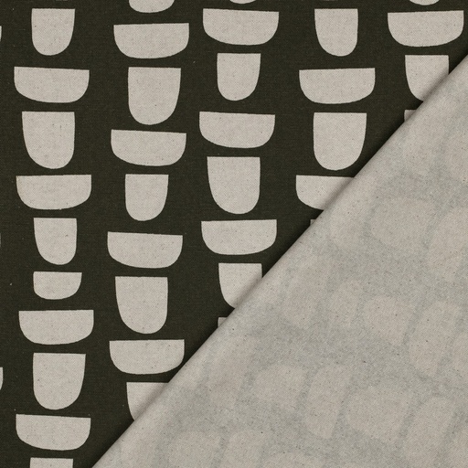 [VE-01975-010] Canvas Linen Look Abstract Green