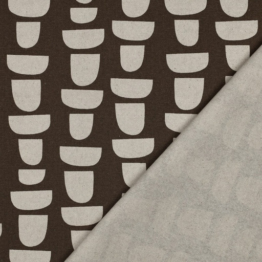[VE-01975-012] Canvas Linen Look Abstract Brown
