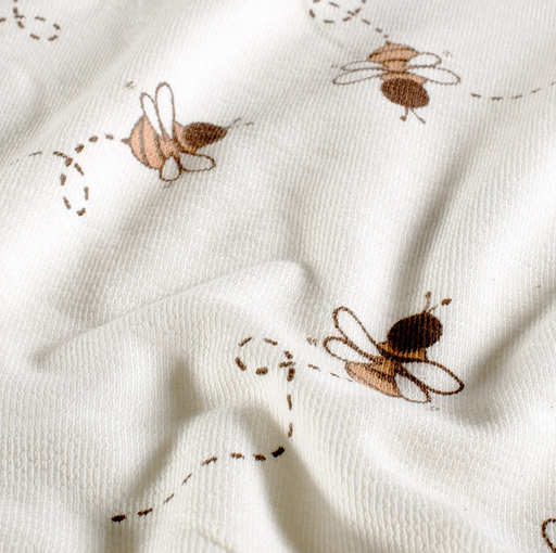 [NO-26627-051] Terry Crêpe Bees Off White