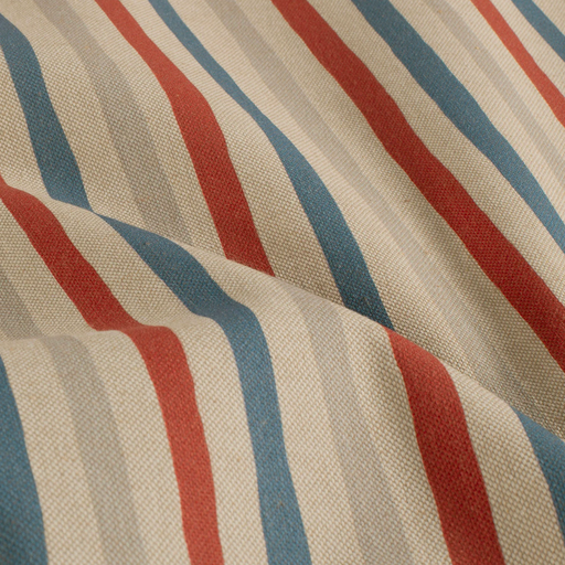 [NO-01991-052] Canvas Digital Strepen Rood/Blauw/Naturel 