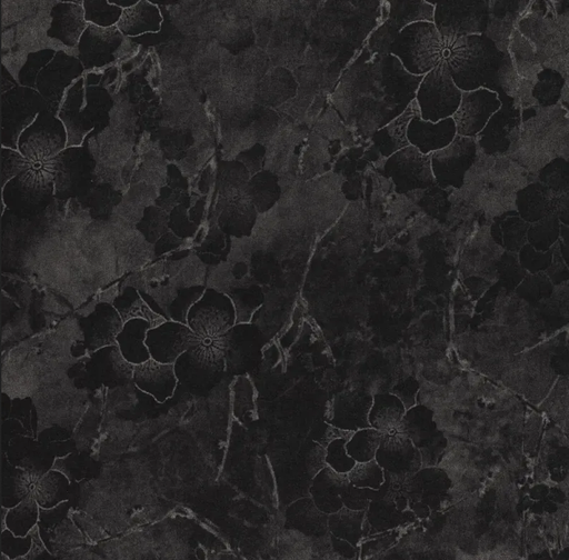 [KI-22409-999] Velvet Satin Flora Black/Vison