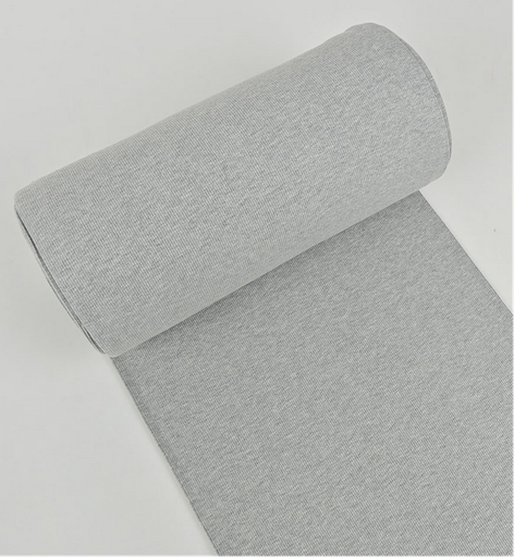 [MU-6100-162] Boordstof Rib Light Grey Melange