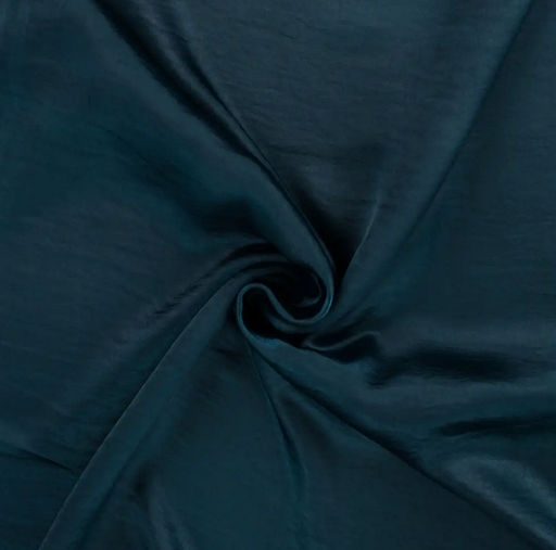[QT-MR1099-006] Washed Satin Stretch Petrol