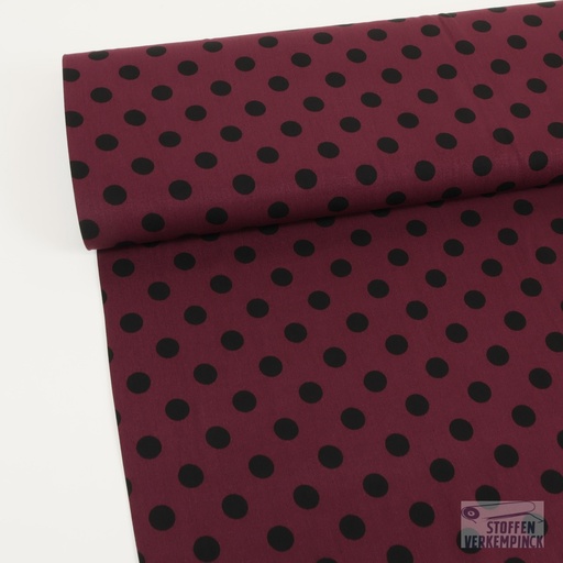 [QT-P24008-190] Viscose Twill Print Dots Wine