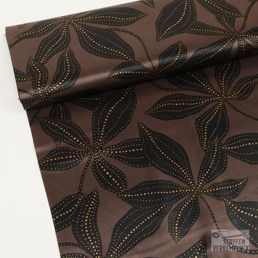 [QT-P25006-580] Viscose Satin Flower Dark Brown