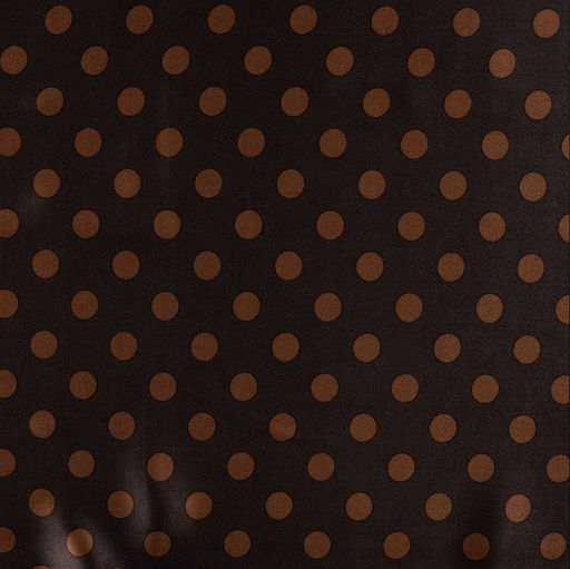 [QT-P25007-580] Viscose Satin Dots Dark Brown