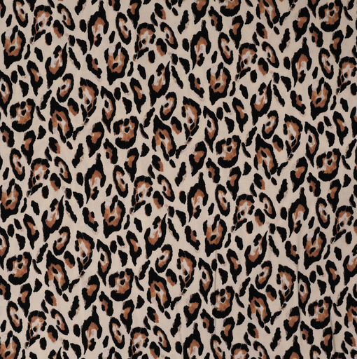 [QT-P24010-520] Viscose Twill Print Leopard Sand