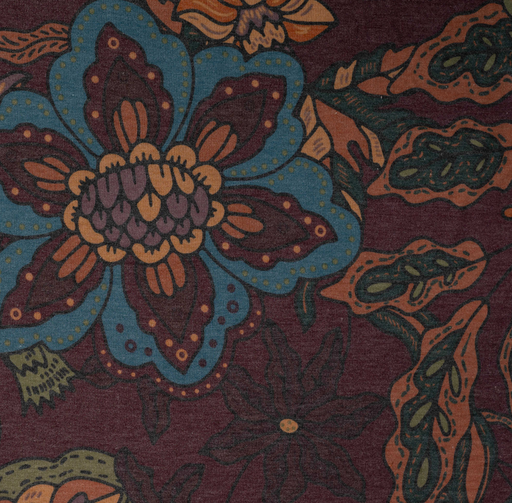 [QT-P29004-190] Jersey Print Flora Wine