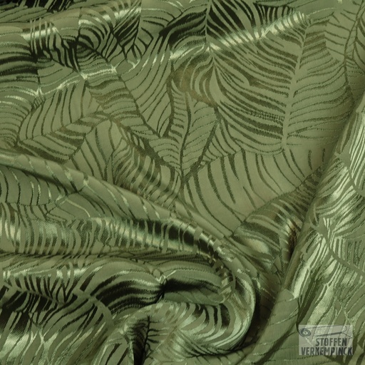 [QT-Q22815-281] Viscose Jacquard Leaves Khaki