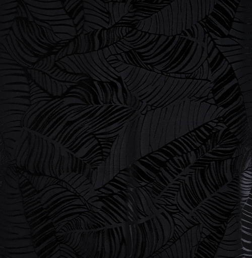 [QT-Q22815-690] Viscose Jacquard Leaves Black