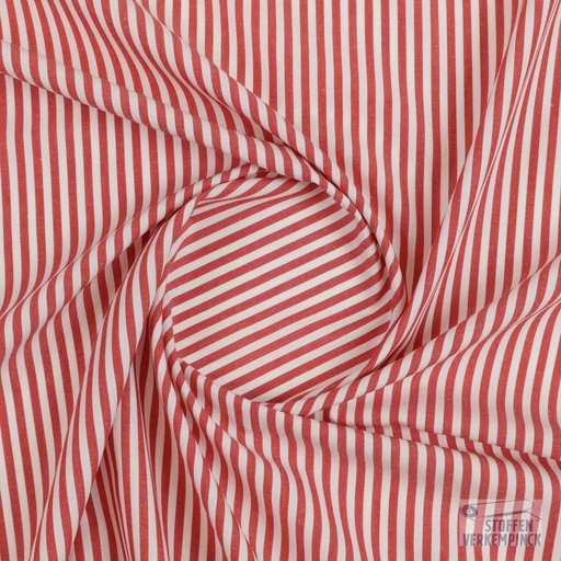 [FA-5121] Popeline 5 mm. Stripes Red