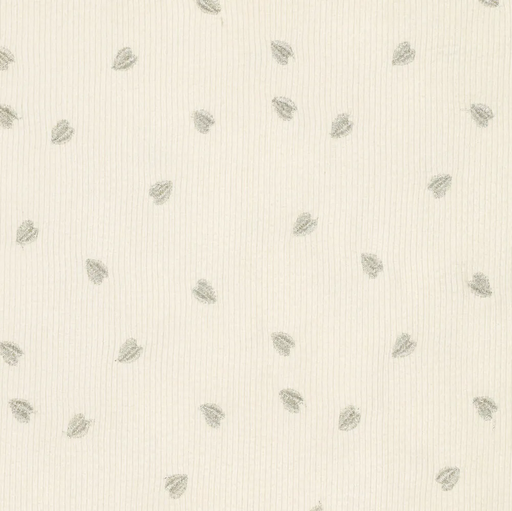[KI-23037-020] Ribvelours Embroidery Off White