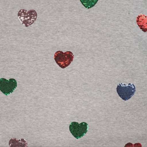 [QT-K47138-650] French Terry Hearts Paillet Grey Melange