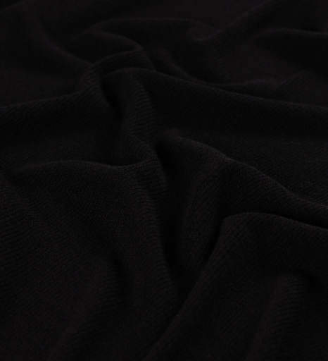 [QT-Q22964-690] Ribjersey Fancy Knit Black
