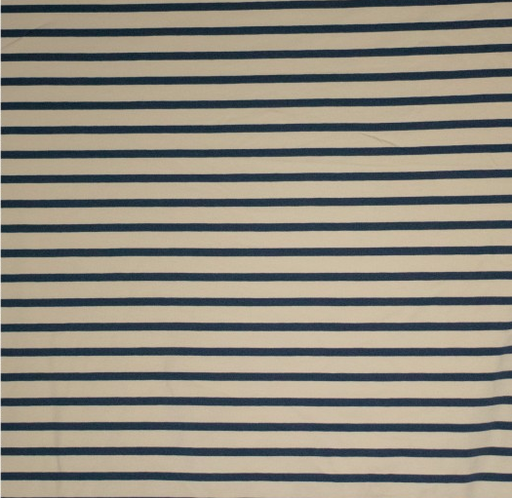 [POL-412022-20] Jersey Katoen Yd Stripe Ecru/Navy