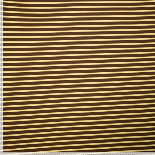 [POL-412022-21] Jersey Katoen Yd Stripe Brown/Vanille