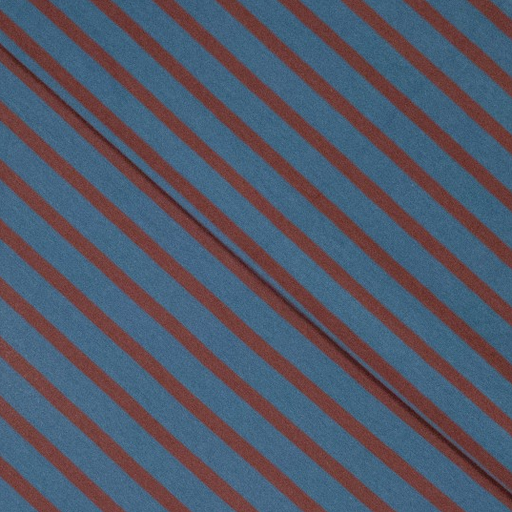 [POL-412022-24] Jersey Katoen Yd Stripe Navy/Bourgundi