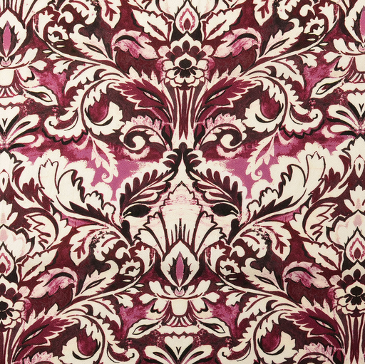 [NO-60266-018] Viscose Crêpe Ornaments Bordeaux
