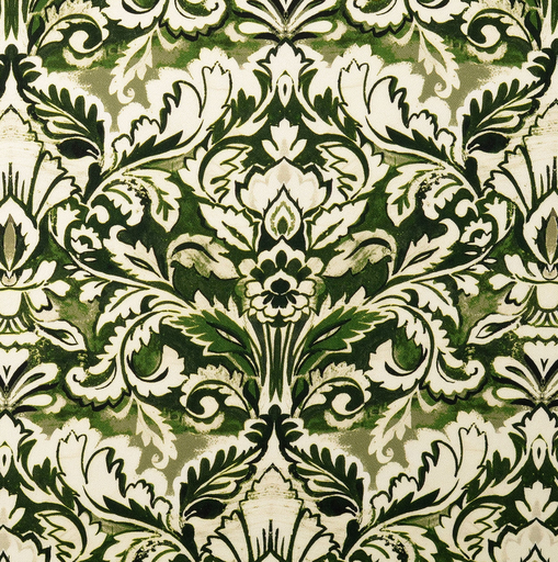 [NO-60266-027] Viscose Crêpe Ornaments Green