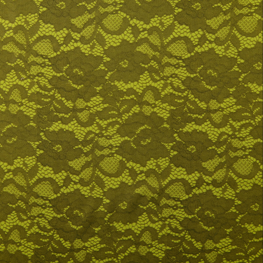 [NO-60252-023] Viscose Satin Laceprint Moss Green