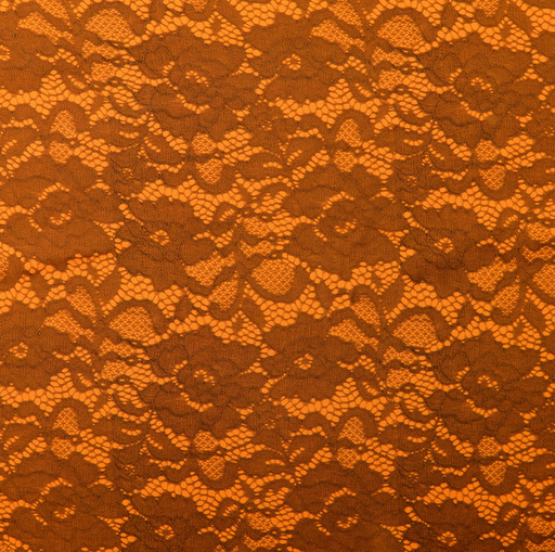 [NO-60252-036] Viscose Satin Laceprint Orange