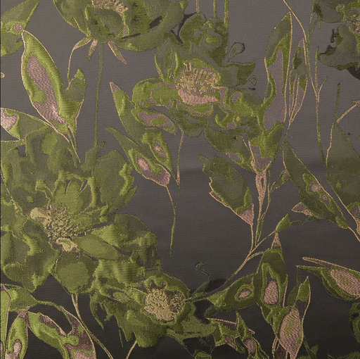 [NO-60297-028] Jacquard Lurex Flowered Green