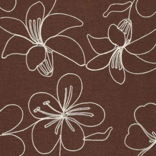 [KI-23149-100] Peach Skin Embroidery Brown