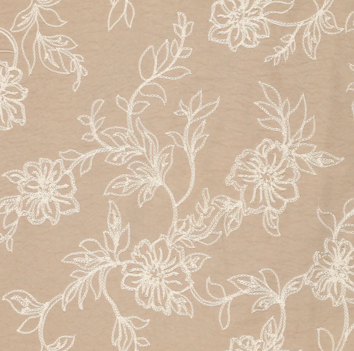 [KI-23149-178] Peach Skin Embroidery Beige