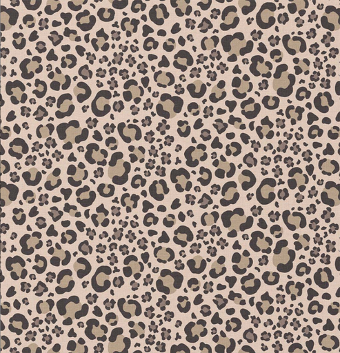 [DO-125974] Katoen Print Leopard Charbon/Beige