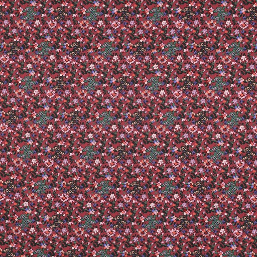 [VE-02016-004] Fine Poplin Digital Small Flowers Burgundy