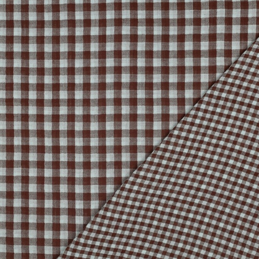 [VE-02486-011] Double Gauze Yarn Dyed Checks Blue/Brown