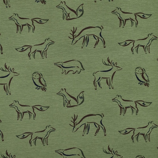 [VE-02052-054] Soft Sweat Forest Animals Green