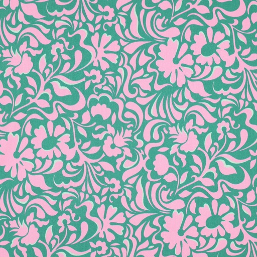 [VE-02144-009] Viscose Rosella Stretch Leaves Green