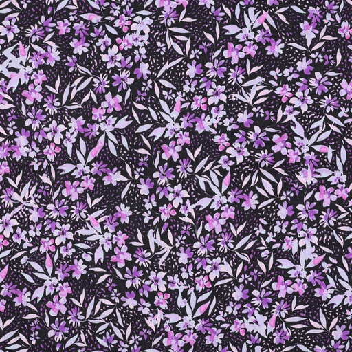 [VE-02146-001] Viscose Rosella Stretch Digital Flowers Purple