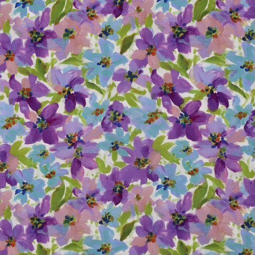 [VE-02165-001] Lenzing Ecovero Digital Flowers Purple
