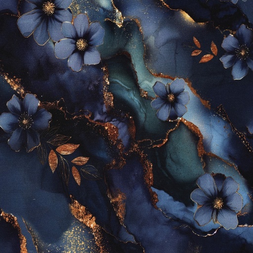 [VE-02177-003] Punta di Roma Digital Flowered Blue