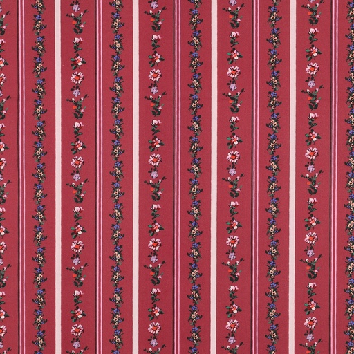 [VE-02016-014] Fine Poplin Digital Flowerstripes Burgundy