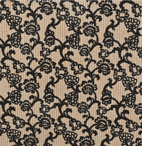 [MU-6108-652] Stretch Corduroy Print Flower Beige