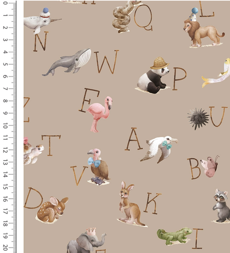 [MU-6132-1853] Flanel Digital Alphabet Beige