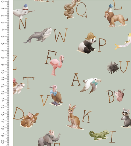 [MU-6132-2321] Flanel Digital Alphabet Mint