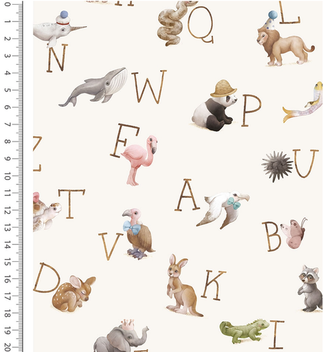 [MU-6132-151] Flanel Digital Alphabet Ecru