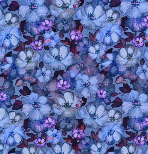 [MU-6162-1101] Jersey Digital Floral Shade Blue