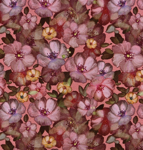 [MU-6162-1313] Jersey Digital Floral Shade Old Rose