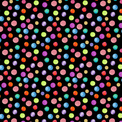 [QT-S30068-690] Cotton Poplin Digital Dots Black