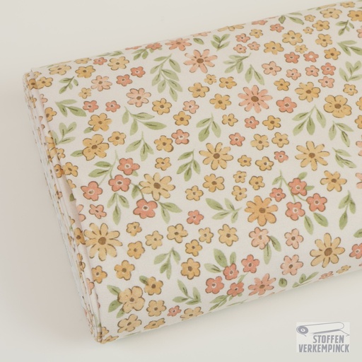 [KV-S2863R-3235] Jersey Digital Print Little Salmon Flowers